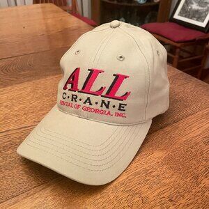 Men's ALL Crane Rental of Georgia Beige Metal Buckle Strap Baseball Hat Cap
